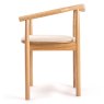 Carla Dining Chair With Curved Backrest & Fabric Seat Pad Oak Side View
