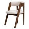 Carla Dining Chair With Curved Fabric Backrest & Seat Pad Bordo Front