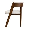 Carla Dining Chair With Curved Fabric Backrest & Seat Pad Bordo Side