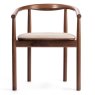 Carla Dining Chair With Curved Backrest & Fabric Seat Pad Bordo Front