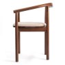 Carla Dining Chair With Curved Backrest & Fabric Seat Pad Bordo Side View
