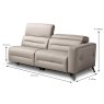 EGOITALIANO Sixtine Modular 2 Seater Sofa Arm RHF Leather Category B Dimensions