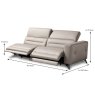 Modular 2.5 Seater Electric Reclining Sofa With 1 Electric Recliner Arm RHF Leather Category B Dimen
