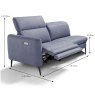 Egoitaliano Eiger Modular 2 Seater Sofa With 1 Electric Recliner Arm LHF Leather Category B Dimensio