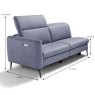 Egoitaliano Eiger Modular 2 Seater Sofa Arm LHF Leather Category B Dimensions