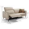 Egoitaliano Eiger 2.5 Seater Sofa With 1 Electric Recliner RHF Leather Category B Dimensions