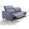 Egoitaliano Eiger Modular 2.5 Seater Sofa With 2 Electric Recliners Arm LHF Leather Category B Dimen