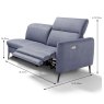 Egoitaliano Eiger Modular 2 Seater Sofa With 1 Electric Recliner Arm RHF Leather Category B Dimensio