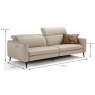 Egoitaliano Eiger 3.5 Seater Sofa Leather Category B Dimensions