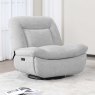 Sendai Swivel Electric Recliner Fabric Light Grey