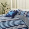 Helena Springfield Long Island Beach House Stripe Reversible Double Duvet Cover Set Blue Close Up