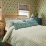 Joules Ticking Stripe Single Duvet Cover Set Green Close Up