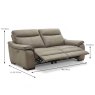 Vincenzo 3 Seater Manual Reclining Sofa Leather Category 20 Dimensions