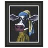 Cow With A Pearl Earring 49cm x 59cm Picture By Geoff Backett Black Frame