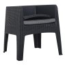 Royalcraft Faro 4 Person Outdoor Dining Table & Chair Set Black Chair