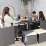 Royalcraft Canne 8 Person Cube Outdoor Rattan Dining Table & Chair Grey People