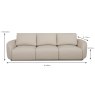 Locarno 3.5 Seater Sofa Leather Category 20 BX/NW Dimensions