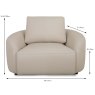 Locarno Large Armchair Leather Category 20 BX/NW Dimensions