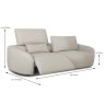 Locarno 3 Seater Sofa With 2 Electric Footrests Leather Category 20 BX/NW Dimensions