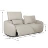 Locarno 2 Seater Sofa With 2 Electric Footrests Leather Category 20 BX/NW Dimensions