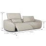 Locarno 3.5 Seater Sofa With 2 Electric Footrests Leather Category 20 BX/NW Dimensions