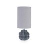 Ivor Table Lamp Small Blue/Grey Base With Grey Linen Shade