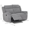 Ronda 2 Seater Manual Reclining Sofa Fabric Grey Dimensions