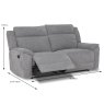 Ronda 3 Seater Manual Reclining Sofa Fabric Grey Dimensions