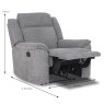 Ronda Manual Reclining Armchair Fabric Grey Dimensions