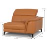 Davos Modular 1.5 Seater Sofa Arm RHF Leather Category 20 BX/NW Dimensions
