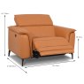 Davos Electric Reclining Large Armchair With USB Port Leather Category 20 BX/NW Dimensions
