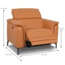 Davos Electric Reclining Armchair With USB Port Leather Category 20 BX/NW Dimensions