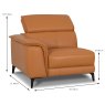 Davos Modular 1.25 Seater Sofa Arm LHF Leather Category 20 BX/NW Dimensions