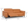 Davos Electric Reclining 3 Seater Sofa With USB Port Leather Category 20 BX/NW Dimensions