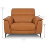 Davos Large Armchair Leather Category 20 BX/NW Dimensions