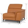 Davos Modular 1.25 Seater Sofa With Arm RHF Leather Category 20 BX/NW Dimensions