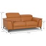 Davos 3 Seater Sofa Leather Category 20 BX/NW Dimensions