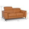 Davos 2 Seater Sofa Leather Category 20 BX/NW Dimensions