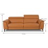 Davos 3.5 Seater Sofa Leather Category 20 BX/NW Dimensions