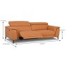 Davos Electric Reclining 3.5 Seater Sofa With USB Port Leather Category 20 BX/NW Dimensions