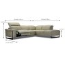 Andrea 4 + Corner Sofa With 1 Electric Recliner Arm LHF Leather Category 10 (S) Dimensions