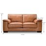 Viviana 2.5 Seater Sofa Leather Category 16 (S) Dimensions
