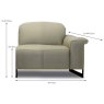 Andrea Electric Reclining Modular 1.5 Seater Sofa Arm RHF Leather Category 10 (S) Dimensions