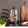 Pendeford Supreme Stainless Steel 3 Piece Saucepan Set Lifestyle