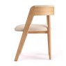 Carla Dining Chair With Curved Fabric Backrest & Seat Pad Oak Side View