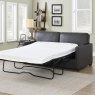 Lindau 2 Seater Sofa Bed Faux Leather Grey Pulled Out