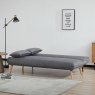 Brienz 3 Seater Sofa Bed Fabric Dark Grey Pulled Out