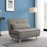 Bern Single Chair Bed Fabric Dark Grey