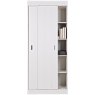 WOOOD Row Cabinet Shelving Unit With Sliding Doors White Open