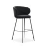 Rosa Low Bar Stool Fabric Charcoal